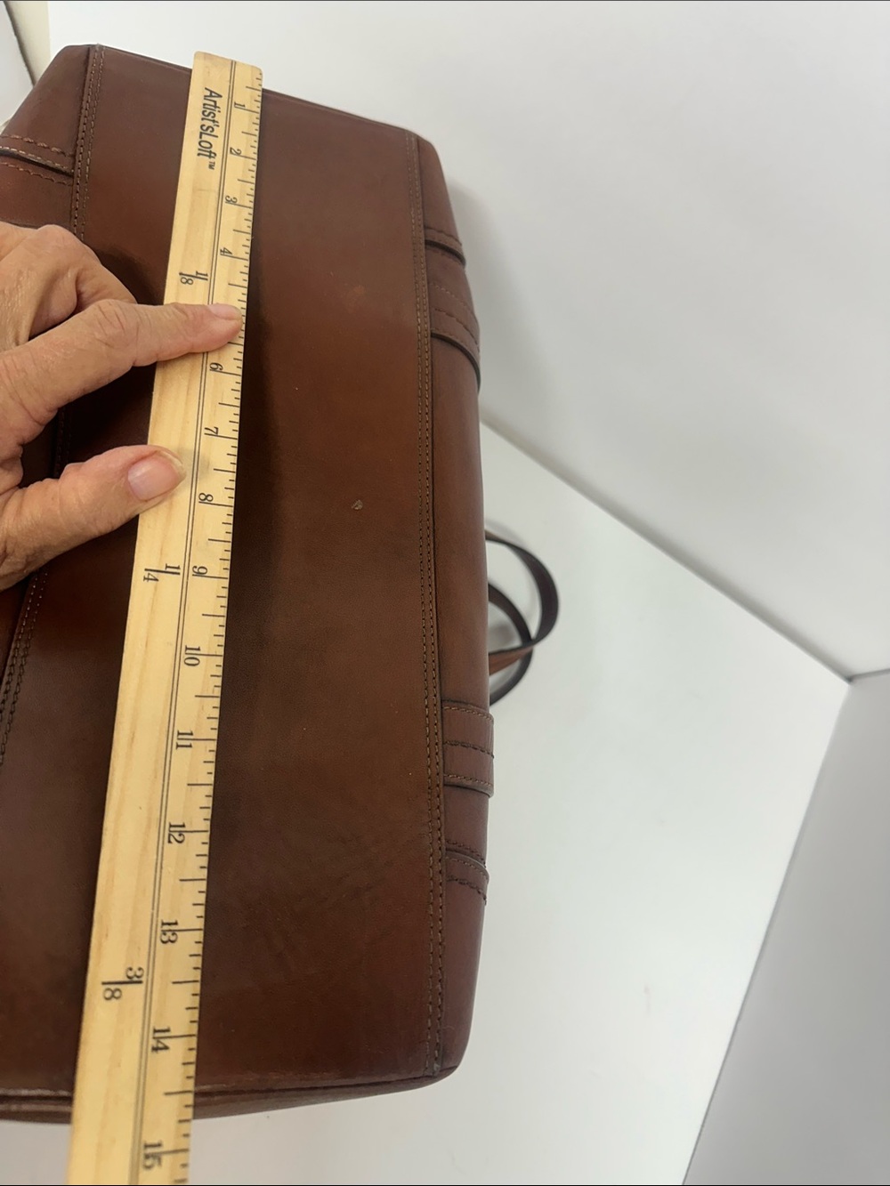 Coach F12609 Hampton Leather Tote Shoulder Bag Camel Brown Large VTG Bag - Picture 9 of 14